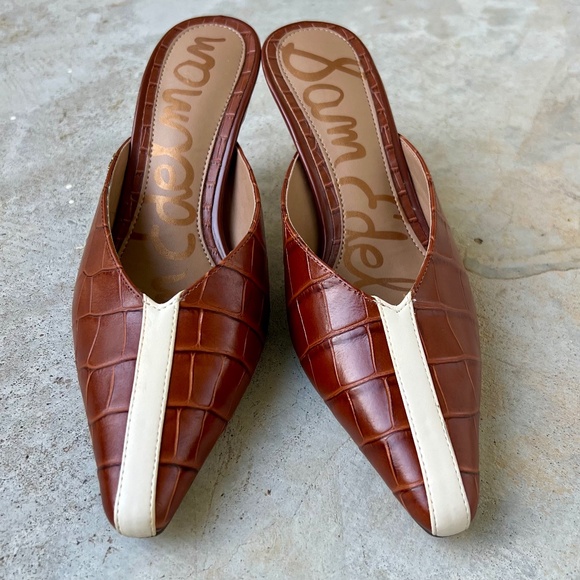 ✨ Sam Edelman “Tev” Pointed-Toe Leather Mule Pumps – Women’s 6 - Picture 1 of 5